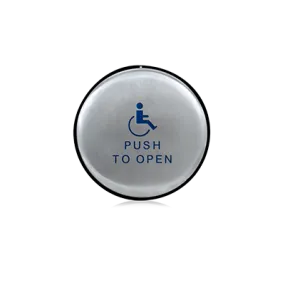 BEA 10EMR4751-900 Round 4.75 Inch Slim Blue Handicap Logo with Push to Open text Push Plate