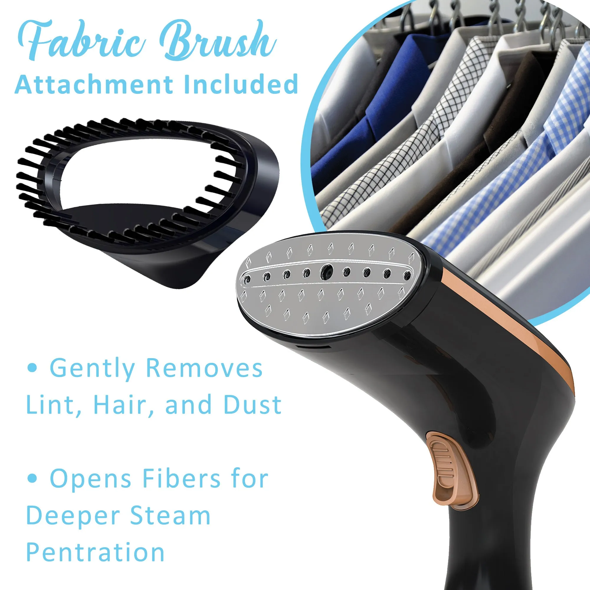 Brentwood MPI-42BK 1200W Portable Handheld Garment Iron Steamer for Clothes and More for Home, Office, and Travel, Black