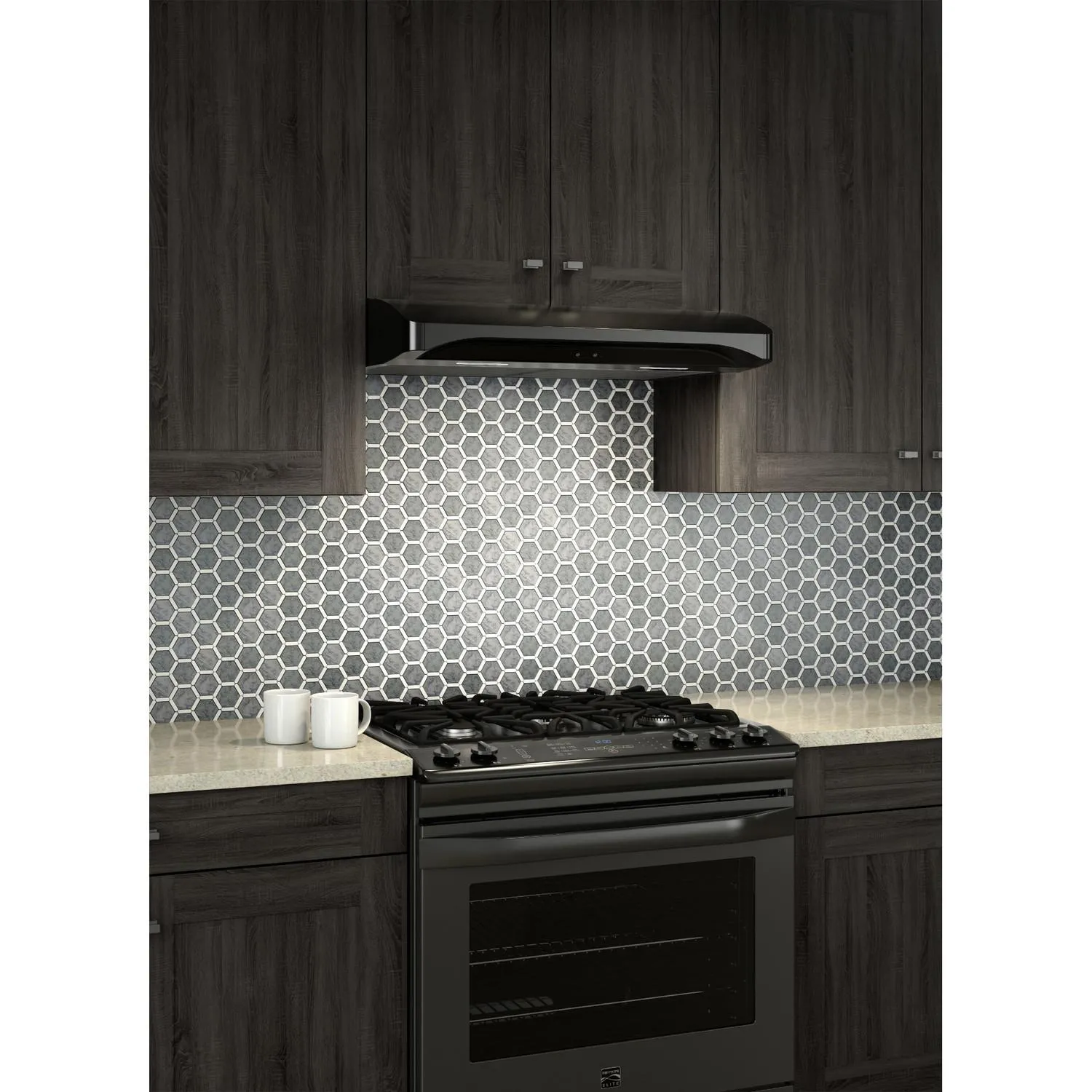 Broan® Elite 36-Inch Convertible Under-Cabinet Range Hood, Black, 375 Max Blower CFM