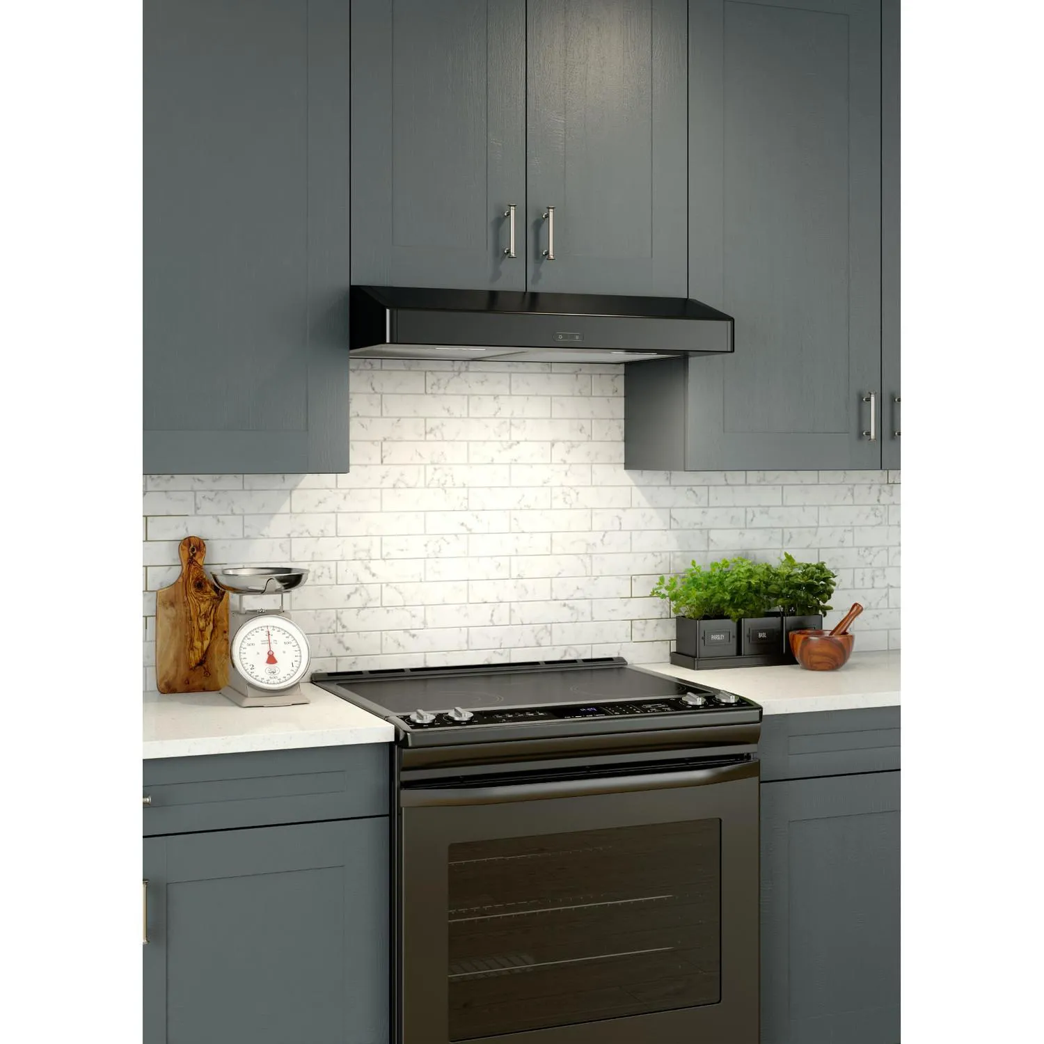 Broan® Elite 36-Inch Convertible Under-Cabinet Range Hood, Black