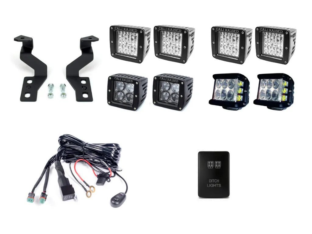 Cali Raise LED 2003-2009 TOYOTA 4RUNNER LOW PROFILE DITCH LIGHT BRACKETS KIT