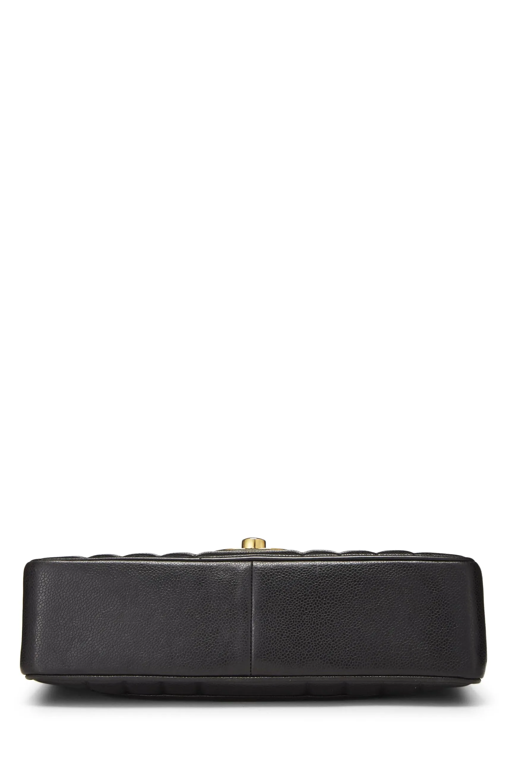 Chanel,  Black Caviar Vertical Half Flap Jumbo, Black