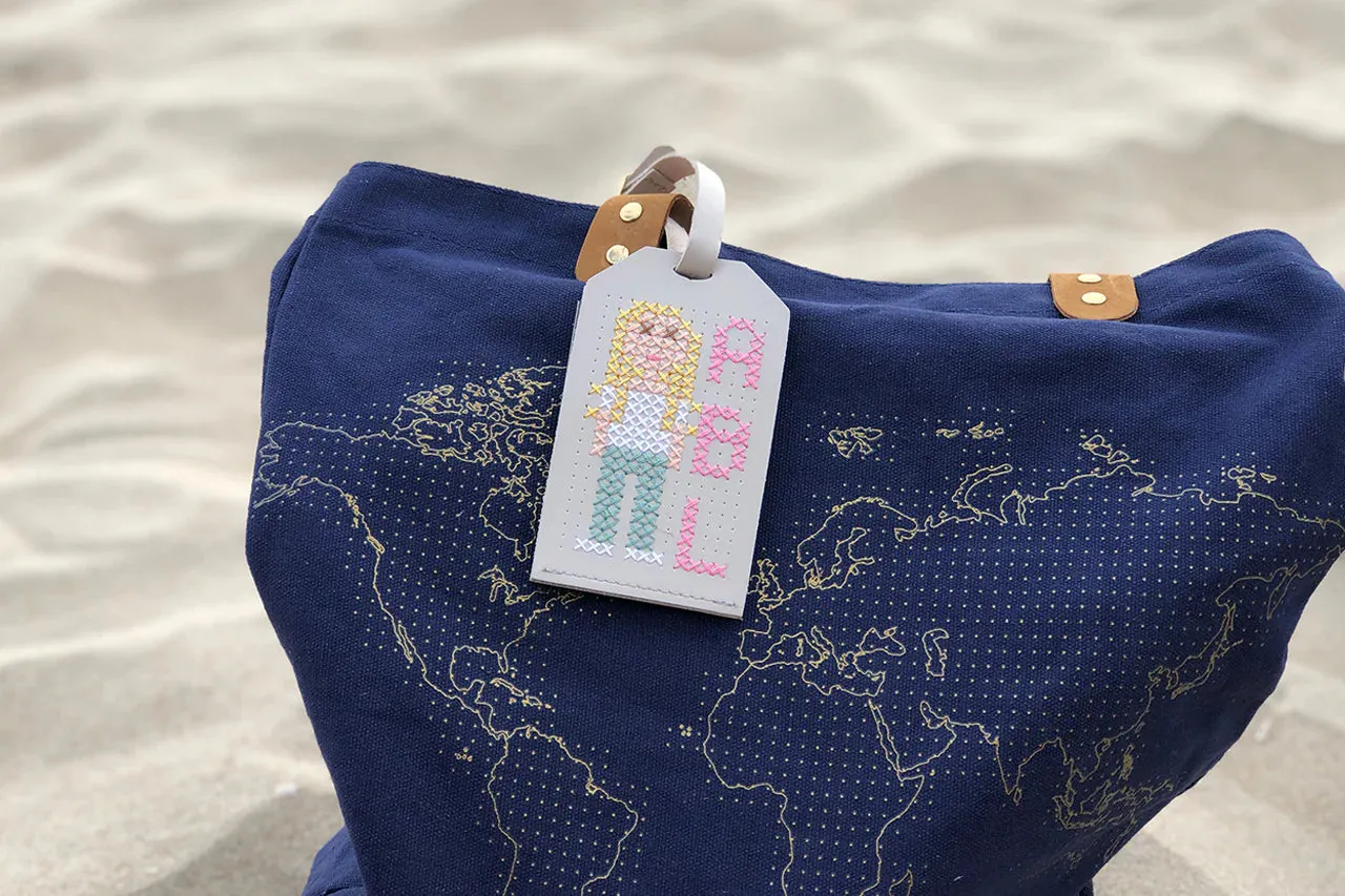 CHASING THREADS • Stitch Your Own Luggage Kit • Lt Grey • NEW