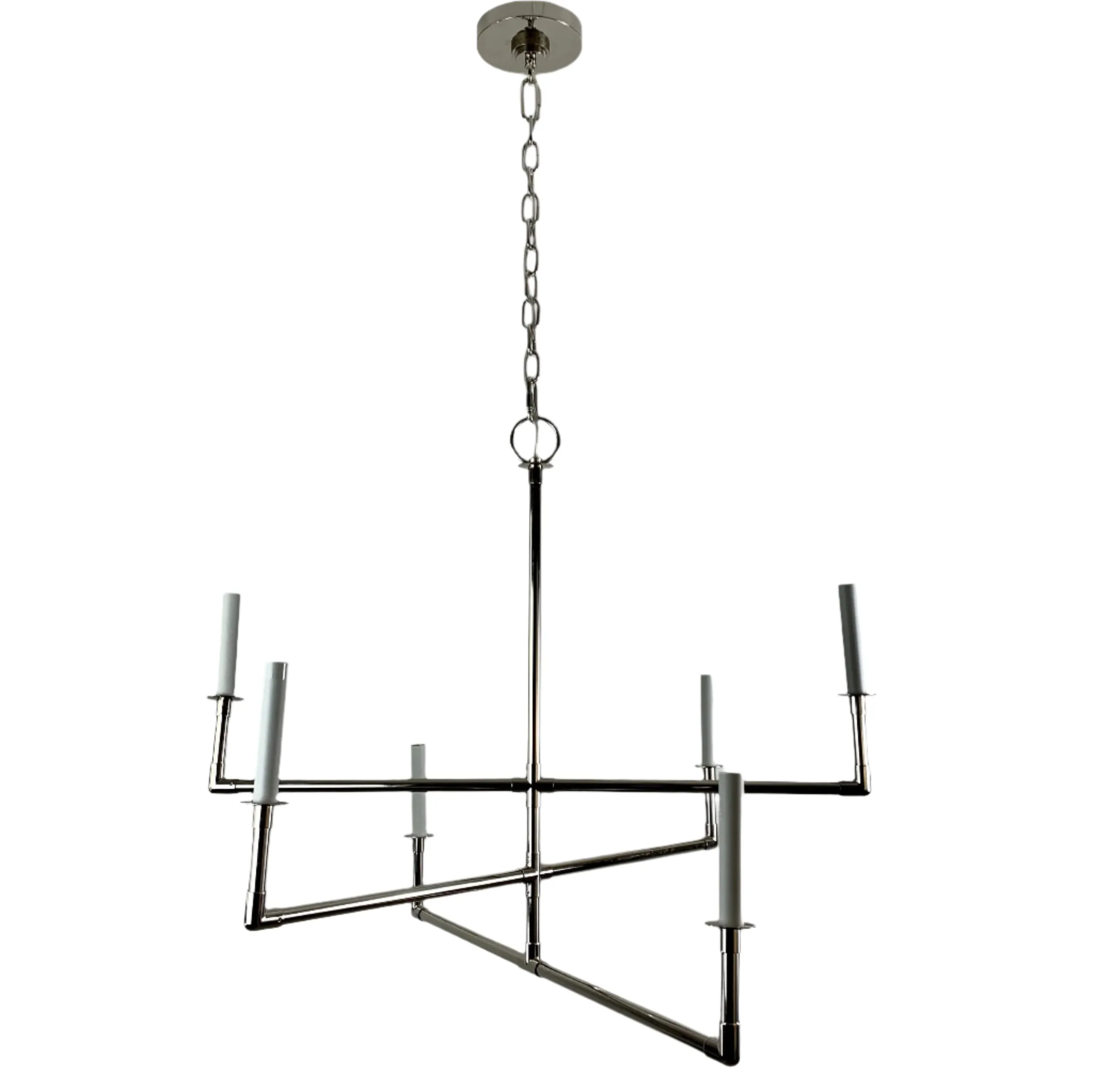 Circa - Chapman Chandelier Hanging Light, New, Nickel, Contemporary