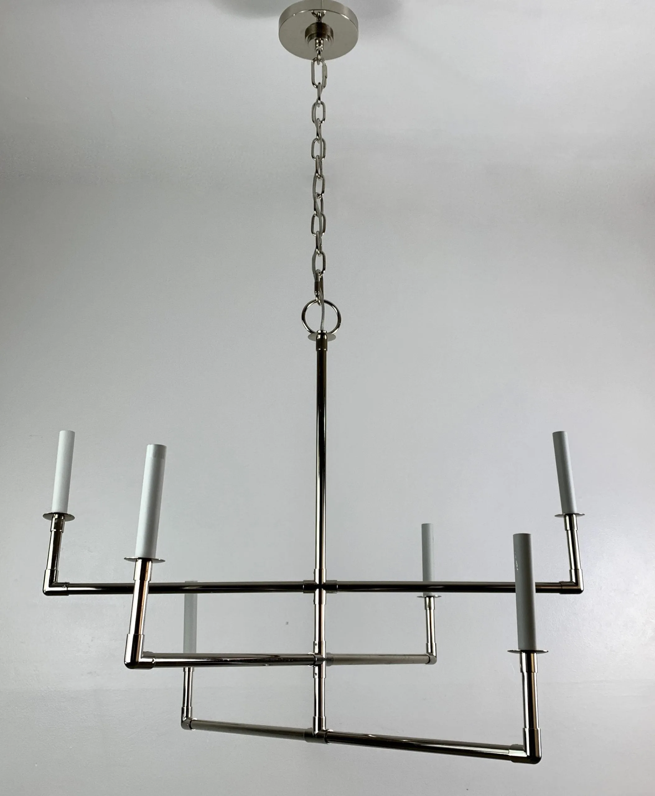 Circa - Chapman Chandelier Hanging Light, New, Nickel, Contemporary