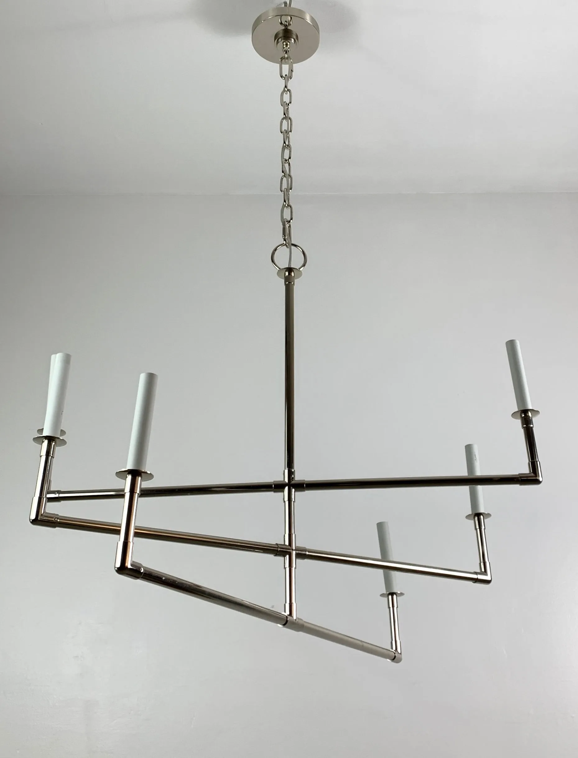 Circa - Chapman Chandelier Hanging Light, New, Nickel, Contemporary