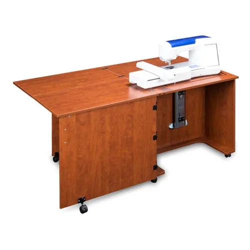Compact Quilters Sewing Machine Cabinet in Cherry