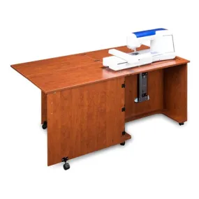 Compact Quilters Sewing Machine Cabinet in Cherry