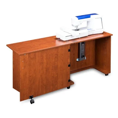 Compact Quilters Sewing Machine Cabinet in Cherry