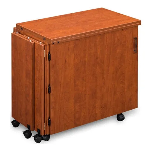 Compact Quilters Sewing Machine Cabinet in Cherry