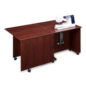 Compact Quilters Sewing Machine Cabinet in Mahogany