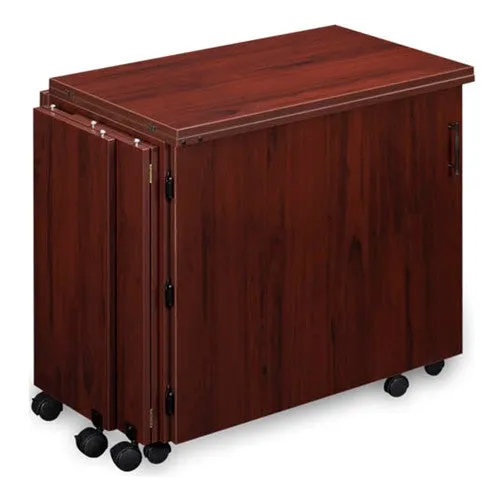 Compact Quilters Sewing Machine Cabinet in Mahogany