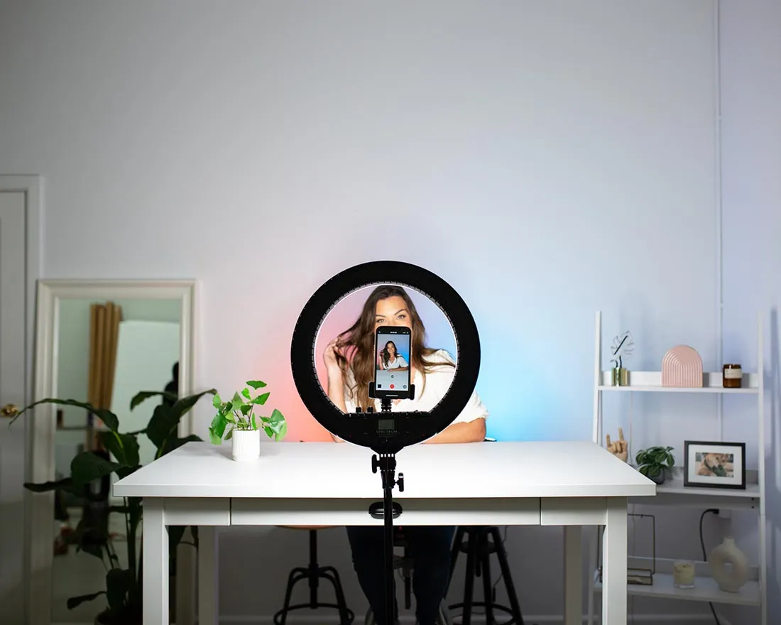 Complete Beauty Ring Light Studio Diamond Luxe & 5.5" LED Crystal Duo Lighting Kit - Bundle
