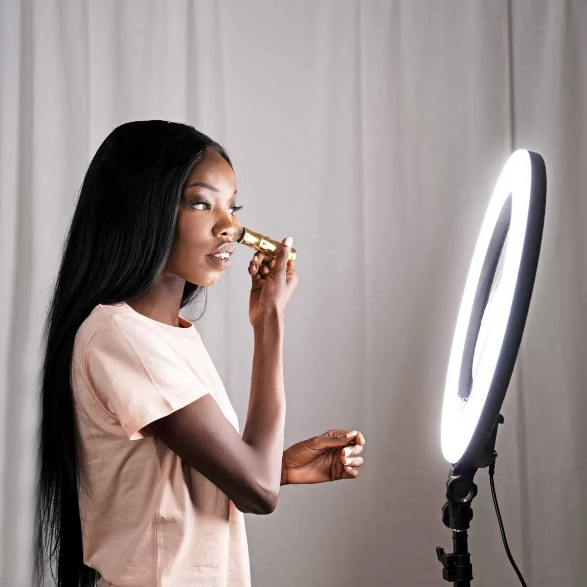 Complete Beauty Ring Light Studio Diamond Luxe & 5.5" LED Crystal Duo Lighting Kit - Bundle