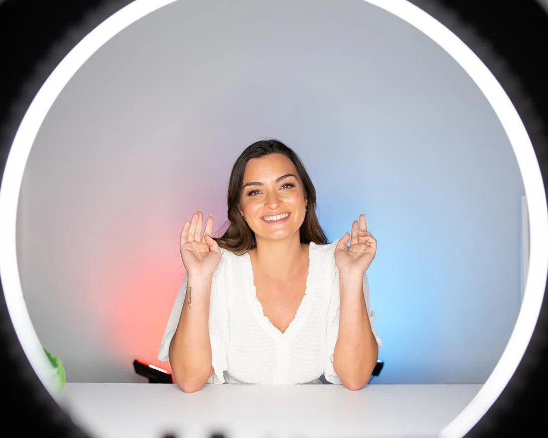 Complete Beauty Ring Light Studio Diamond Luxe & 5.5" LED Crystal Duo Lighting Kit - Bundle