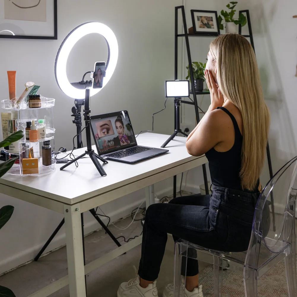 Complete Beauty Ring Light Studio Diamond Luxe & 5.5" LED Crystal Duo Lighting Kit - Bundle