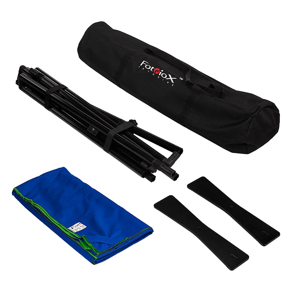Complete Portable Background Kit w/ Bag - 5 x 7.4ft (1.5 x 2.1m) Blue / Green