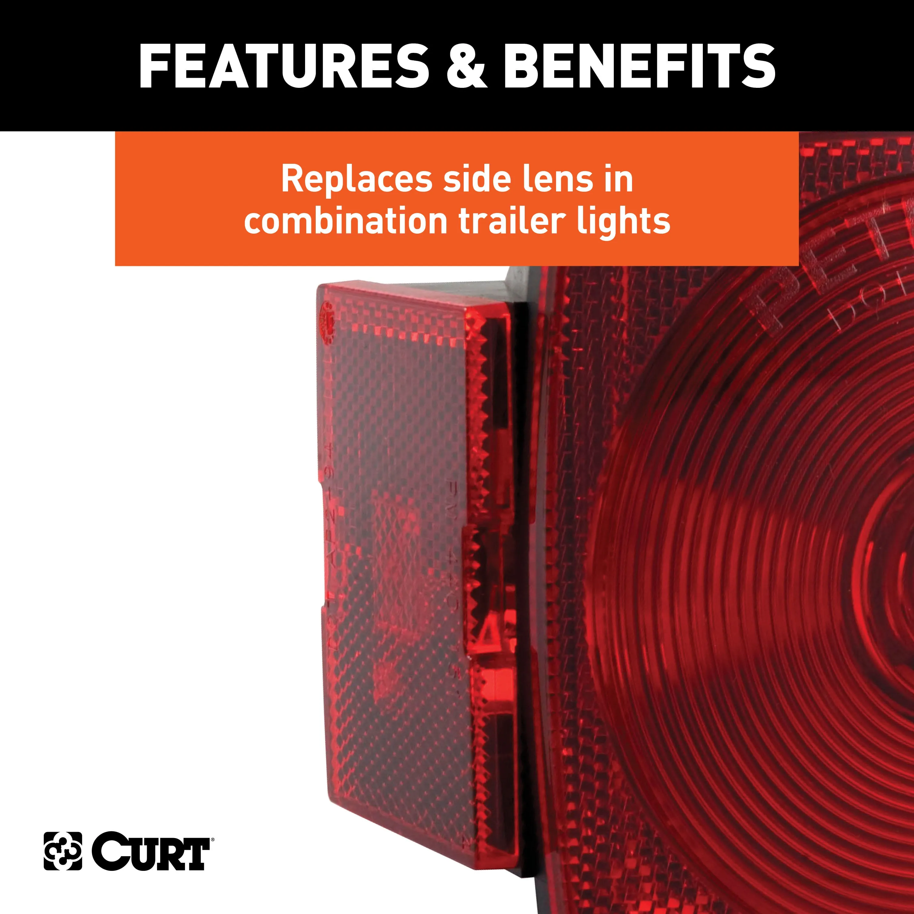 CURT 53515 CURT 53515 Replacement Red Side Trailer Light Lens