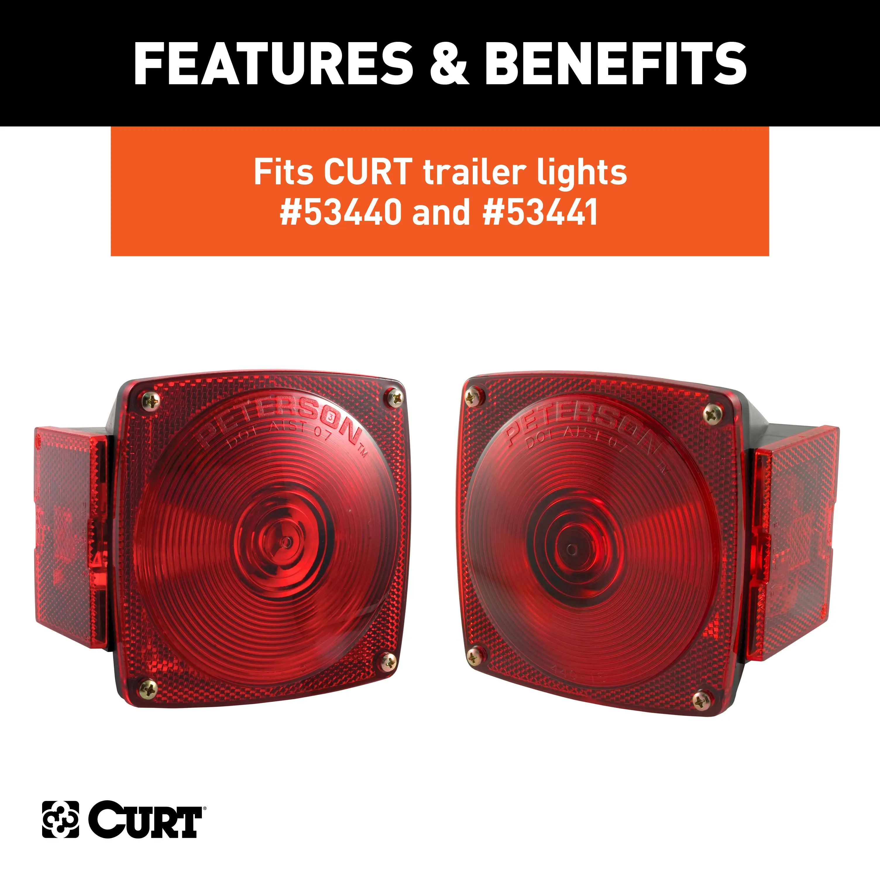 CURT 53515 CURT 53515 Replacement Red Side Trailer Light Lens