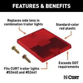 CURT 53515 CURT 53515 Replacement Red Side Trailer Light Lens