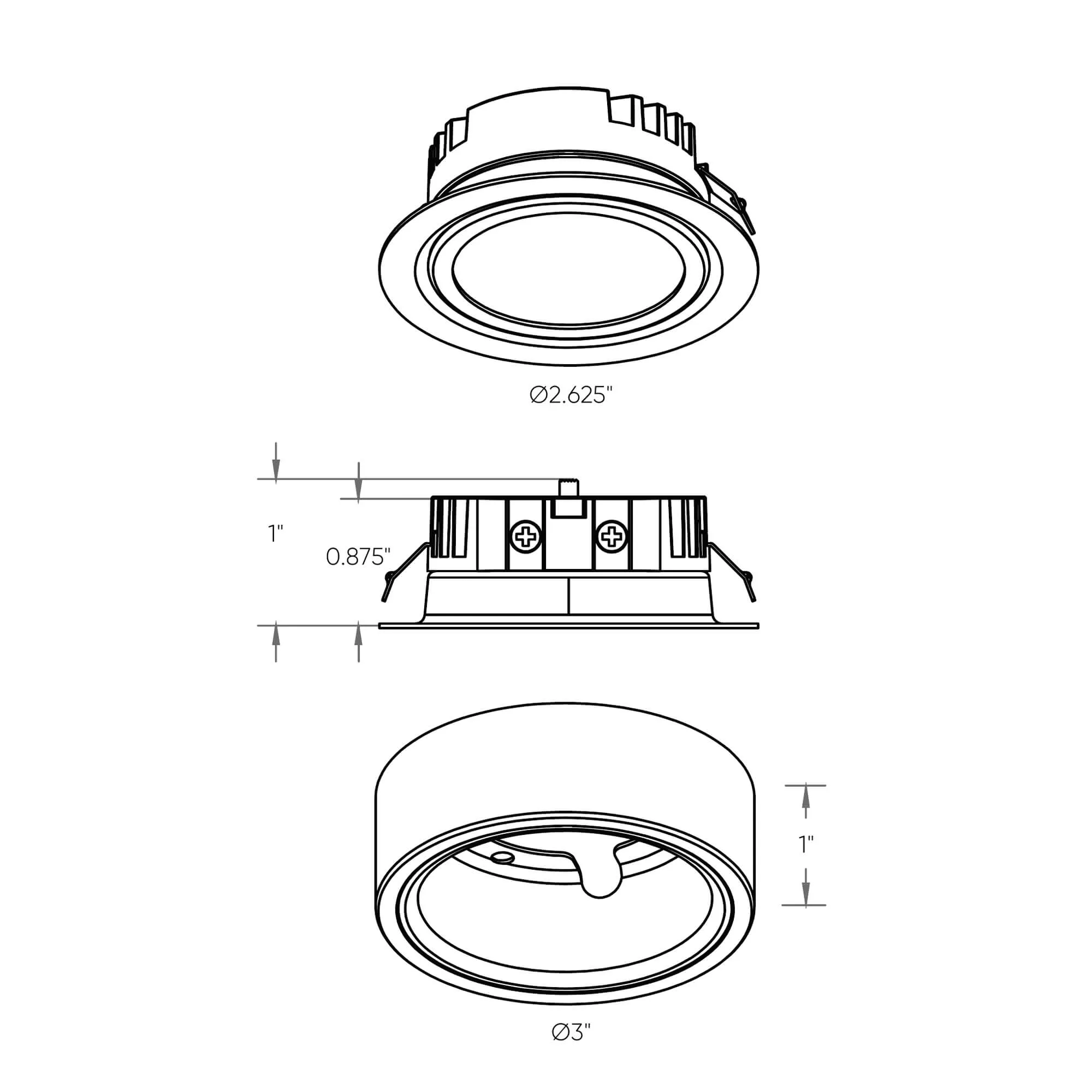 Dals Lighting 4005-CC 2W 12V LED Puck Light Selectable CCT