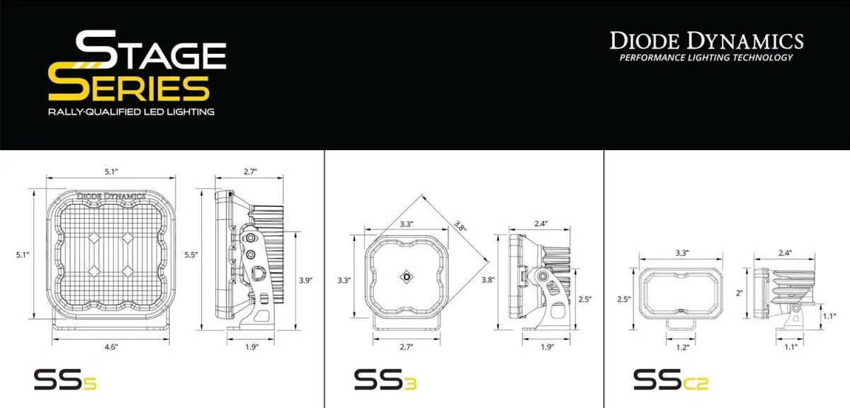 Diode Dynamics Stage Series Backlit Ditch Light Kit for Tundra (2022-2024)
