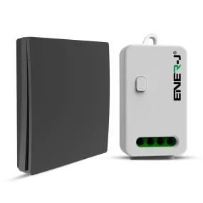 ENER-J 1 Gang Wireless Kinetic Switch, Black   500W RF Receiver