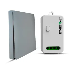 ENER-J 1 Gang Wireless Kinetic Switch, Silver   500W RF Receiver