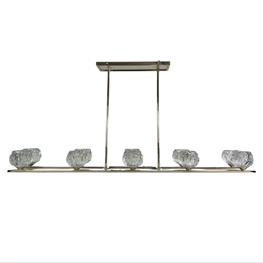 Feiss Lighting Hanging Light Chandelier, Nickel, Glass Votives, Contemporary