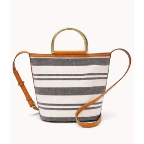Fossil Amy Small Bucket Crossbody Neutral Stripe