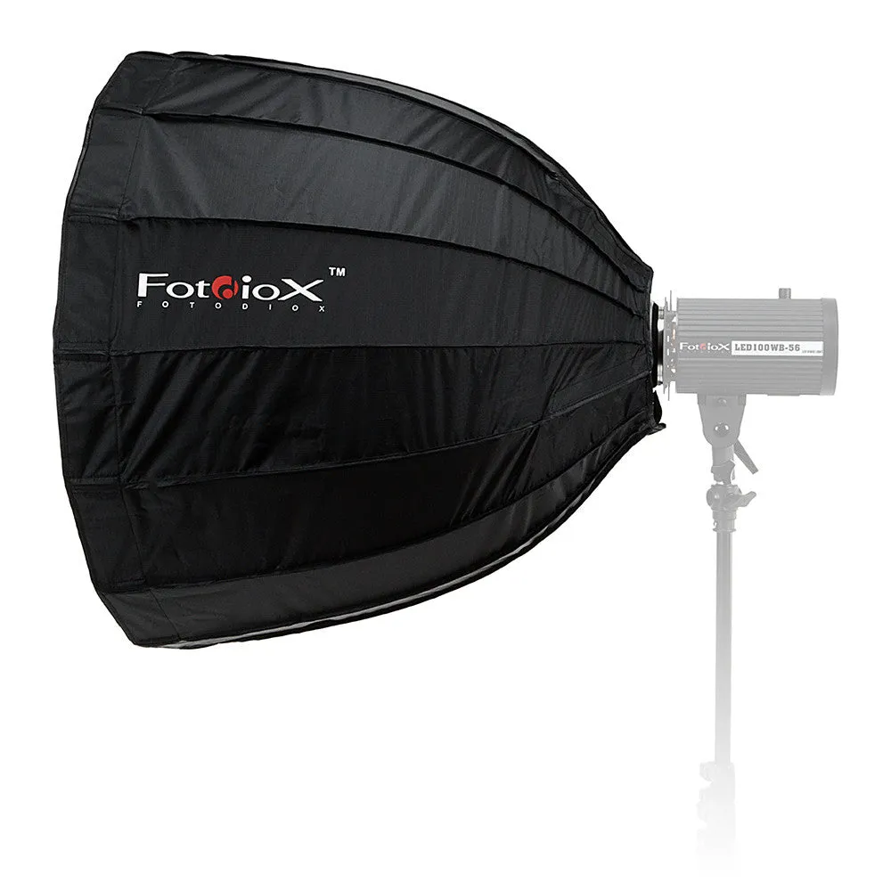 Fotodiox Deep EZ-Pro Parabolic Softbox with Bowens Speedring for Bowens, Interfit and Compatible Lights - Quick Collapsible Softbox with Silver Reflective Interior with Double Diffusion Panels