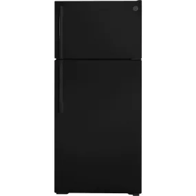 GE - 16.6 Cu. Ft. Top-Freezer Refrigerator - Black