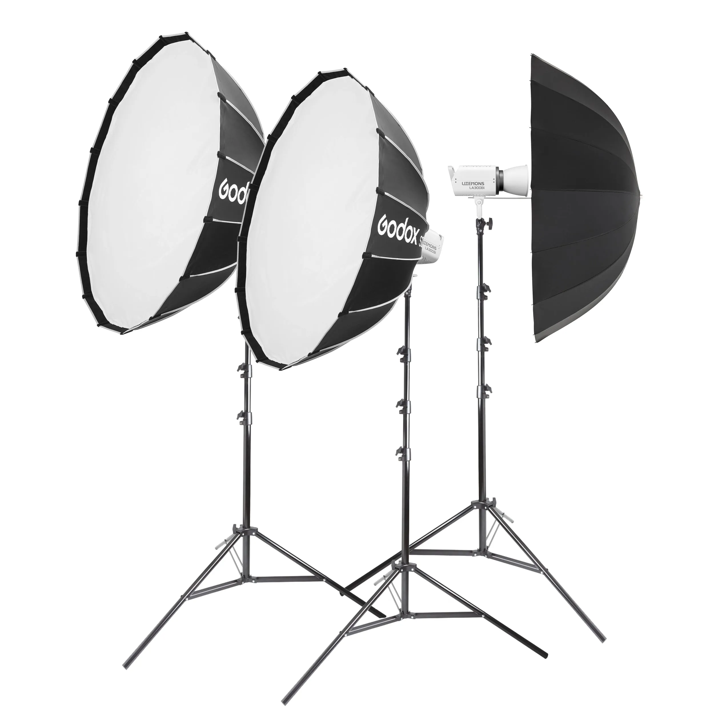 Godox Litemons LA300BI High-Powered Bi-Colour LED Lighting Three Head Kit