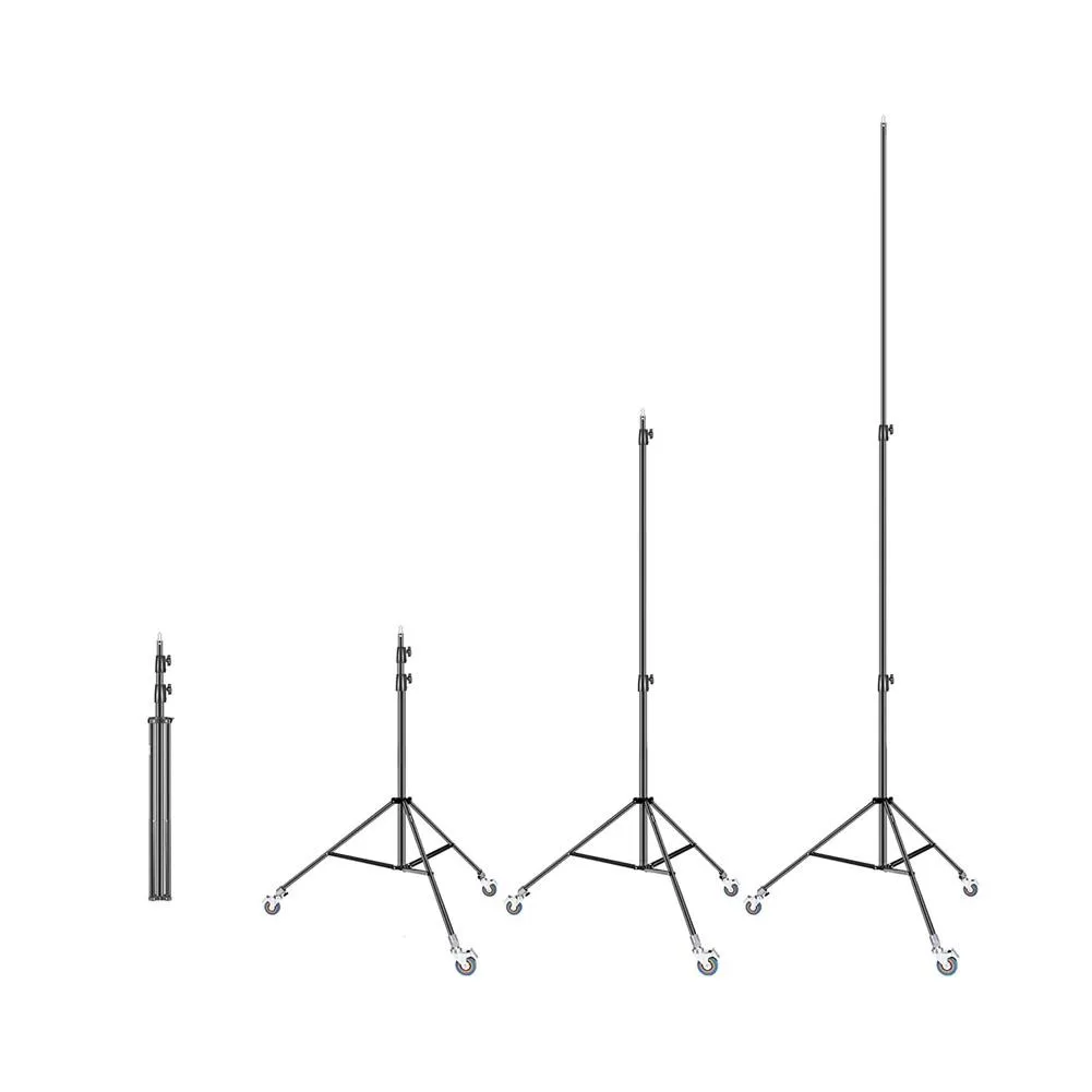 Heavy Duty Adjustable 3m Tripod Light Stand With Wheels
