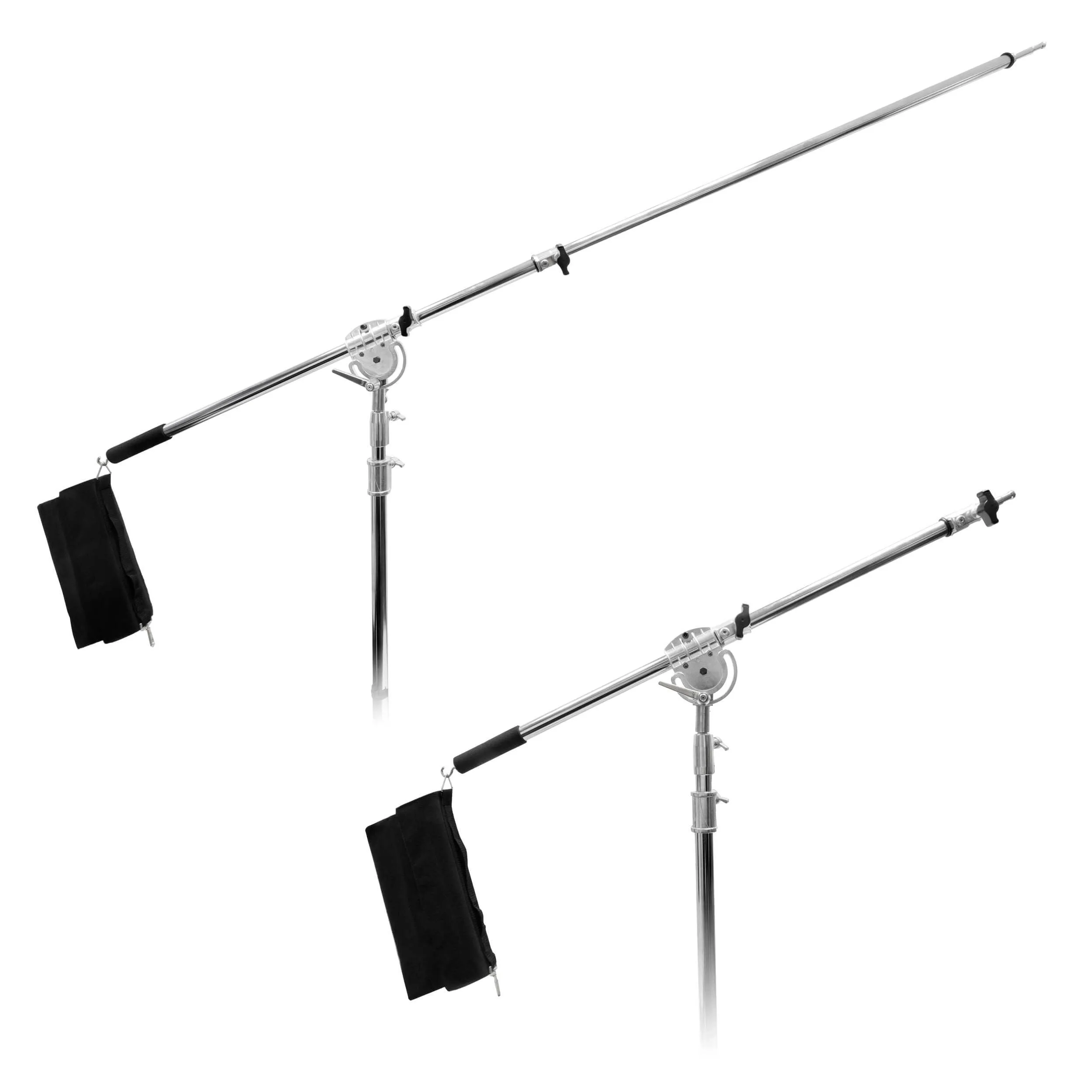 Heavy Duty Chrome Stainless Steel Rolling Base Boom Stand