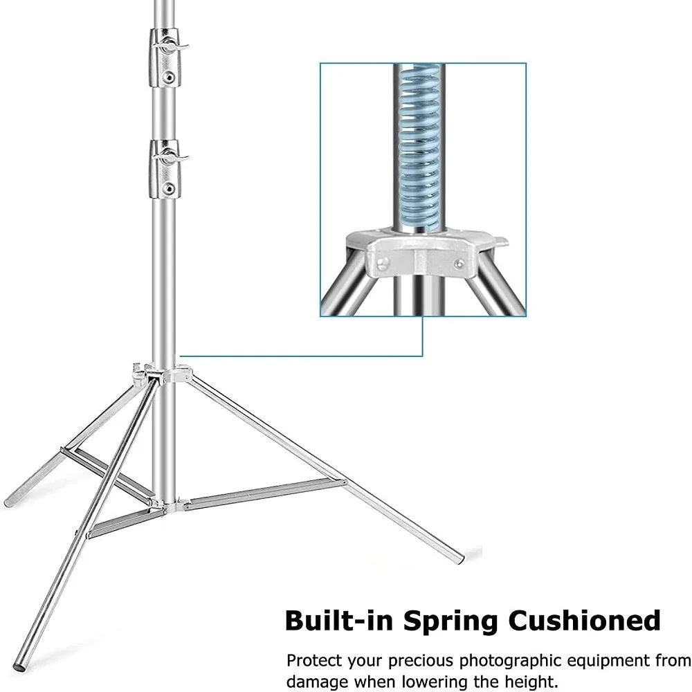 Hridz 2.8m Stainless Steel Light Stand Heavy Duty Tripod for Studio Photo Softbox