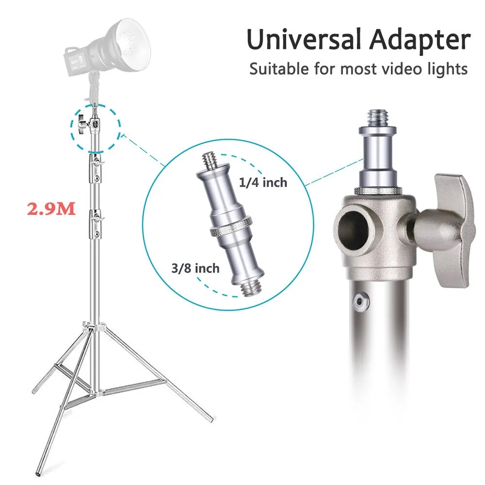 Hridz 2.8m Stainless Steel Light Stand Heavy Duty Tripod for Studio Photo Softbox