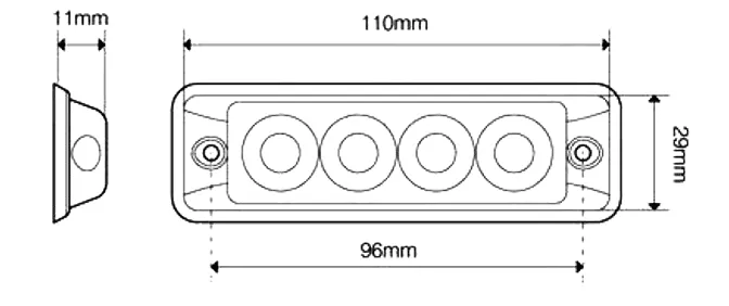 LED Directional Amber Warning Lights 4 Super Slim