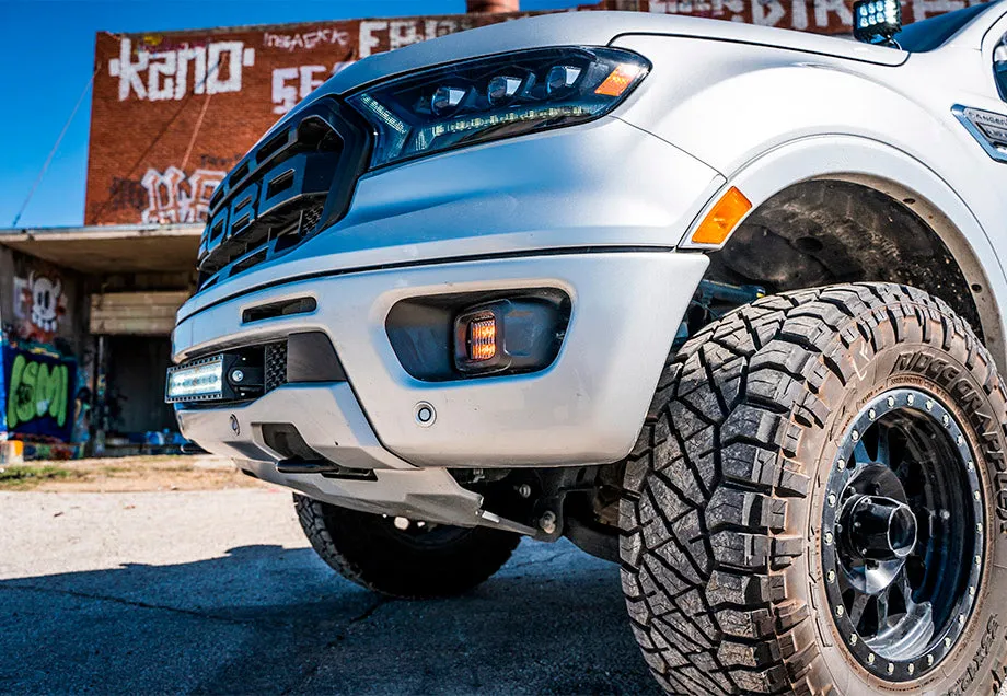 Enhanced LED Fog Light Pod Replacement Brackets Kit for 2019-2024 Ford Ranger - Durable, Easy Installation, and Perfect Fit