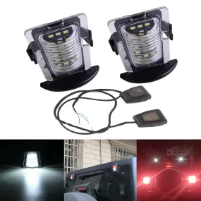 LED License Plate Lights & Tail Gate Window Hinge LED Lights Fit for Jeep Wrangler JK 2007-2017
