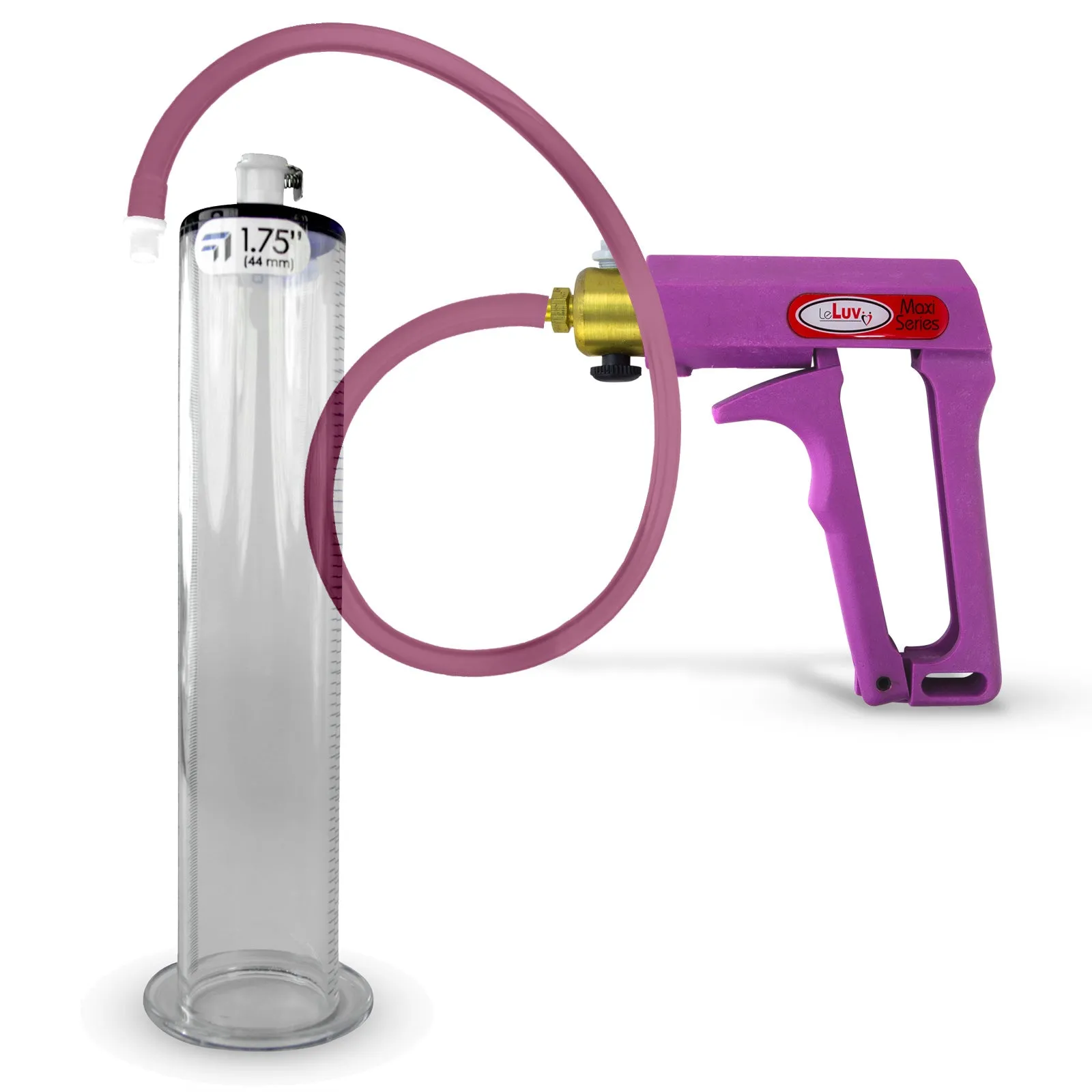 LeLuv Maxi Penis Pump | Blue/Purple Handle, Silicone Hose, All Gauge Options | Wide Flange Cylinder