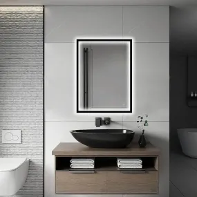 LEO Front & Backlit LED Lighted Mirror with Dimmer & Defogger - Available in 2 Sizes