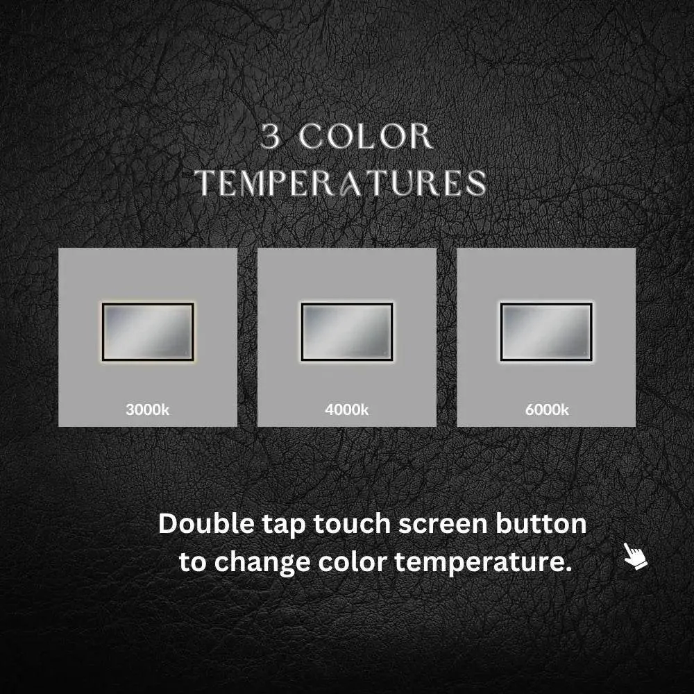 LEO Front & Backlit LED Lighted Mirror with Dimmer & Defogger - Available in 2 Sizes
