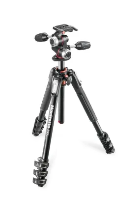 Manfrotto 190XPRO Aluminum 4 Section Tripod with 3-Way Head