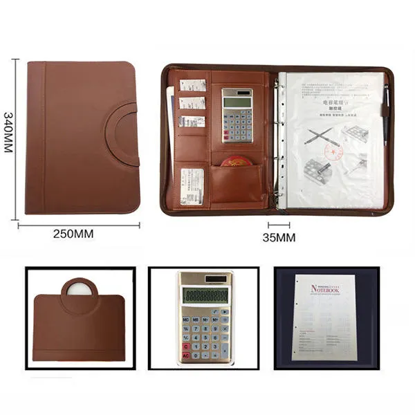 Men Multi-function Folder Zipper Briefcase Portable File Holder Handbag