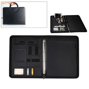 Men Multi-function Folder Zipper Briefcase Portable File Holder Handbag