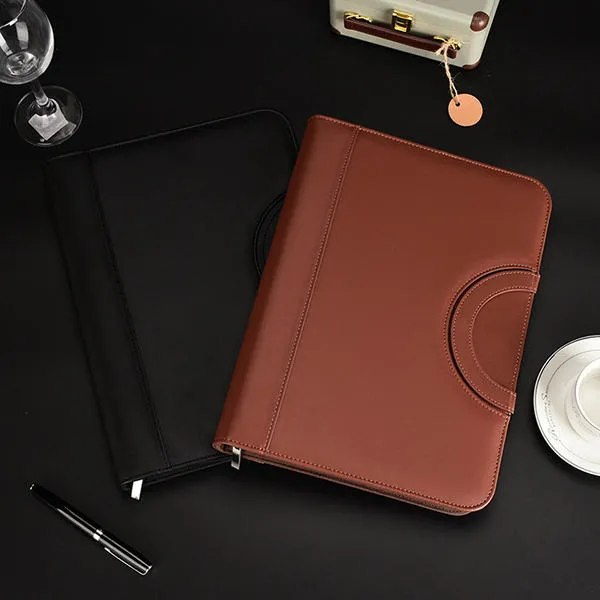 Multi-function Folder Zipper Briefcase Portable File Holder Handbag For Men