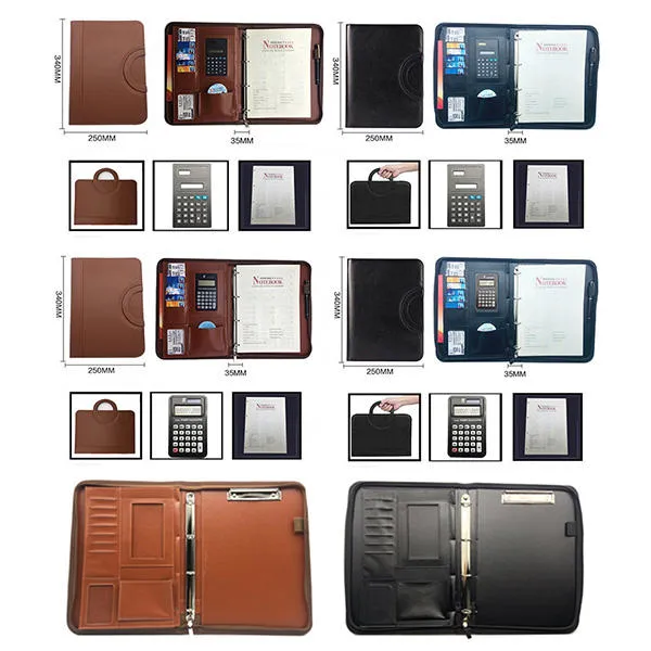 Multi-function Folder Zipper Briefcase Portable File Holder Handbag For Men