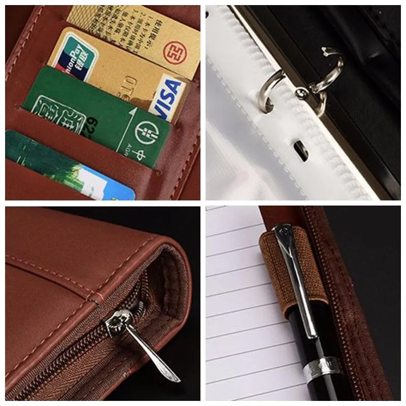 Multi-function Folder Zipper Briefcase Portable File Holder Handbag For Men