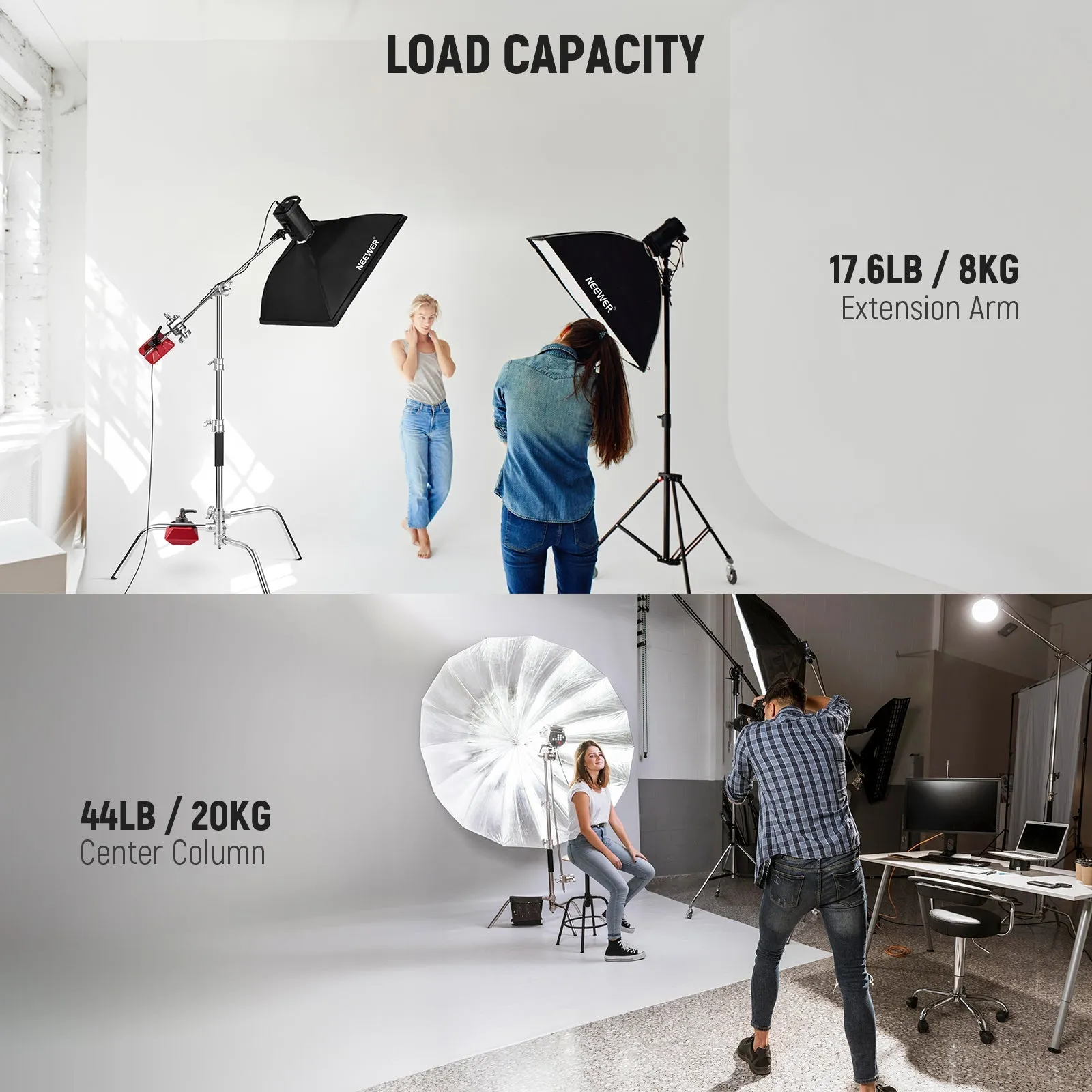 NEEWER 172cm SC172 Stainless Steel Heavy Duty C Stand
